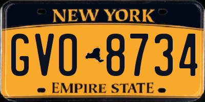 NY license plate GVO8734