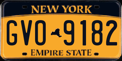 NY license plate GVO9182