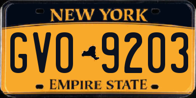 NY license plate GVO9203