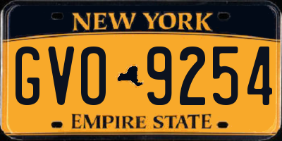NY license plate GVO9254