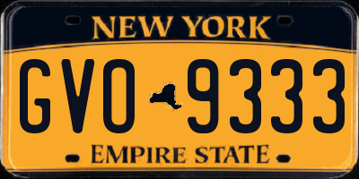 NY license plate GVO9333