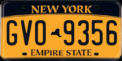 NY license plate GVO9356