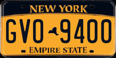 NY license plate GVO9400