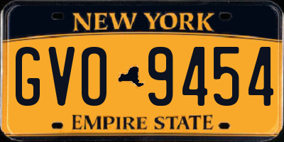 NY license plate GVO9454