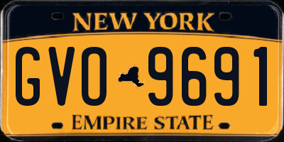 NY license plate GVO9691