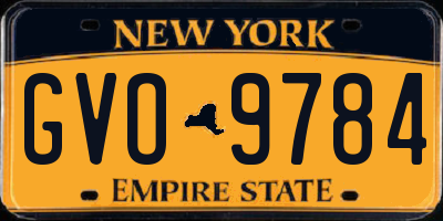 NY license plate GVO9784