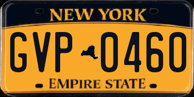 NY license plate GVP0460