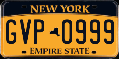 NY license plate GVP0999
