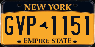NY license plate GVP1151