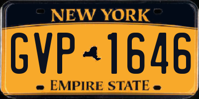 NY license plate GVP1646