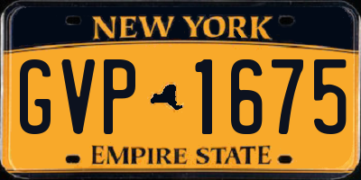 NY license plate GVP1675