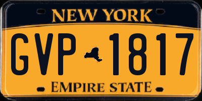 NY license plate GVP1817