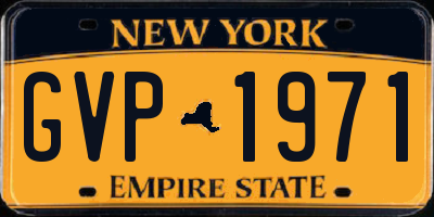 NY license plate GVP1971
