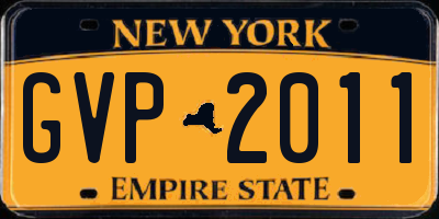 NY license plate GVP2011