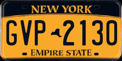 NY license plate GVP2130