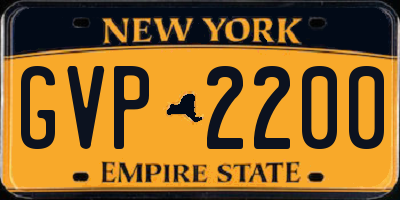 NY license plate GVP2200