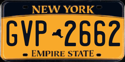 NY license plate GVP2662