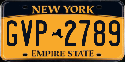 NY license plate GVP2789