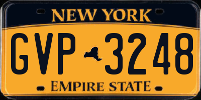 NY license plate GVP3248