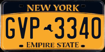NY license plate GVP3340
