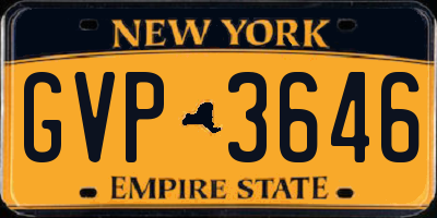 NY license plate GVP3646