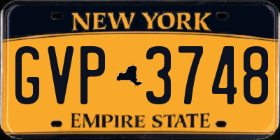 NY license plate GVP3748