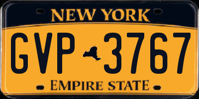 NY license plate GVP3767