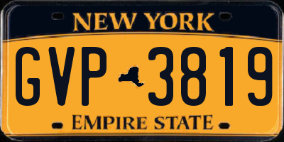 NY license plate GVP3819