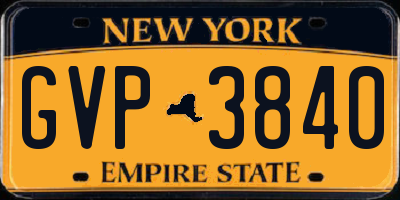 NY license plate GVP3840