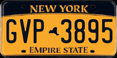 NY license plate GVP3895