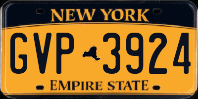 NY license plate GVP3924
