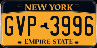 NY license plate GVP3996