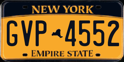 NY license plate GVP4552