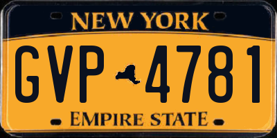 NY license plate GVP4781