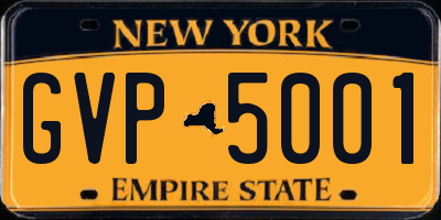 NY license plate GVP5001