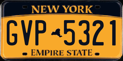 NY license plate GVP5321