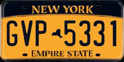 NY license plate GVP5331
