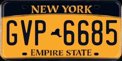 NY license plate GVP6685