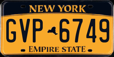 NY license plate GVP6749