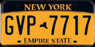 NY license plate GVP7717