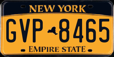 NY license plate GVP8465