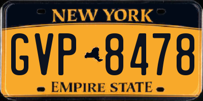 NY license plate GVP8478