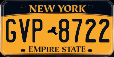 NY license plate GVP8722