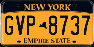NY license plate GVP8737