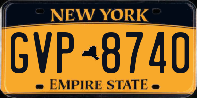 NY license plate GVP8740