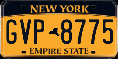 NY license plate GVP8775