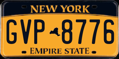NY license plate GVP8776