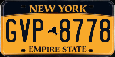NY license plate GVP8778