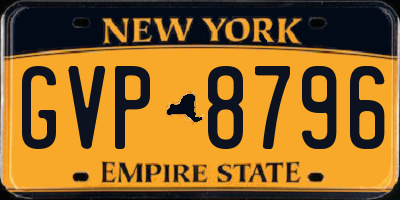 NY license plate GVP8796