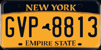 NY license plate GVP8813